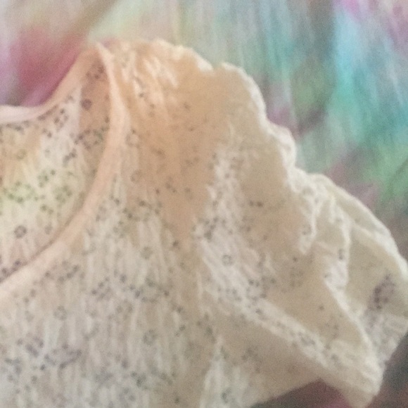 See though lace long length white tee size large - Picture 3 of 4